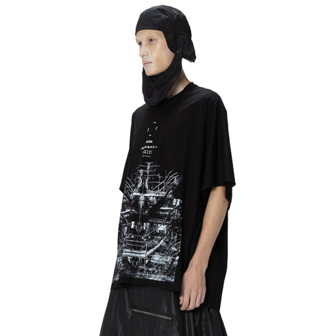 JULIUS 907CPM2 Black / Europa Graphic Oversized T-Shirt